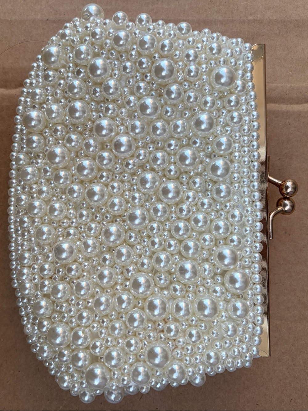 Pearl Beaded Women’s Clutch Bag - Ivory
